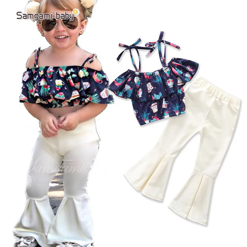 Модные комплекты одежды из 2 предметов для маленьких девочек новинка 2018 г.