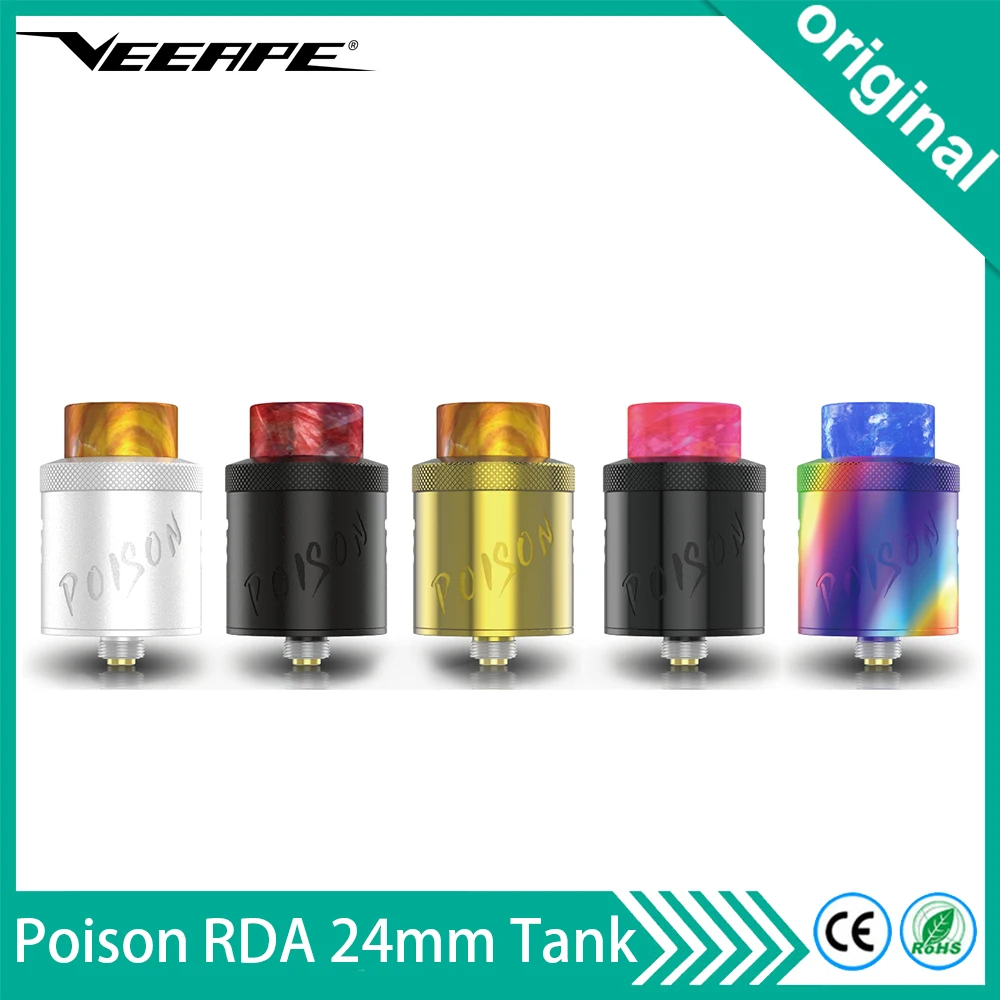 Новейший оригинальный бак Veeape DAMSELFLY Poison RDA диаметром 24 мм с двумя катушками