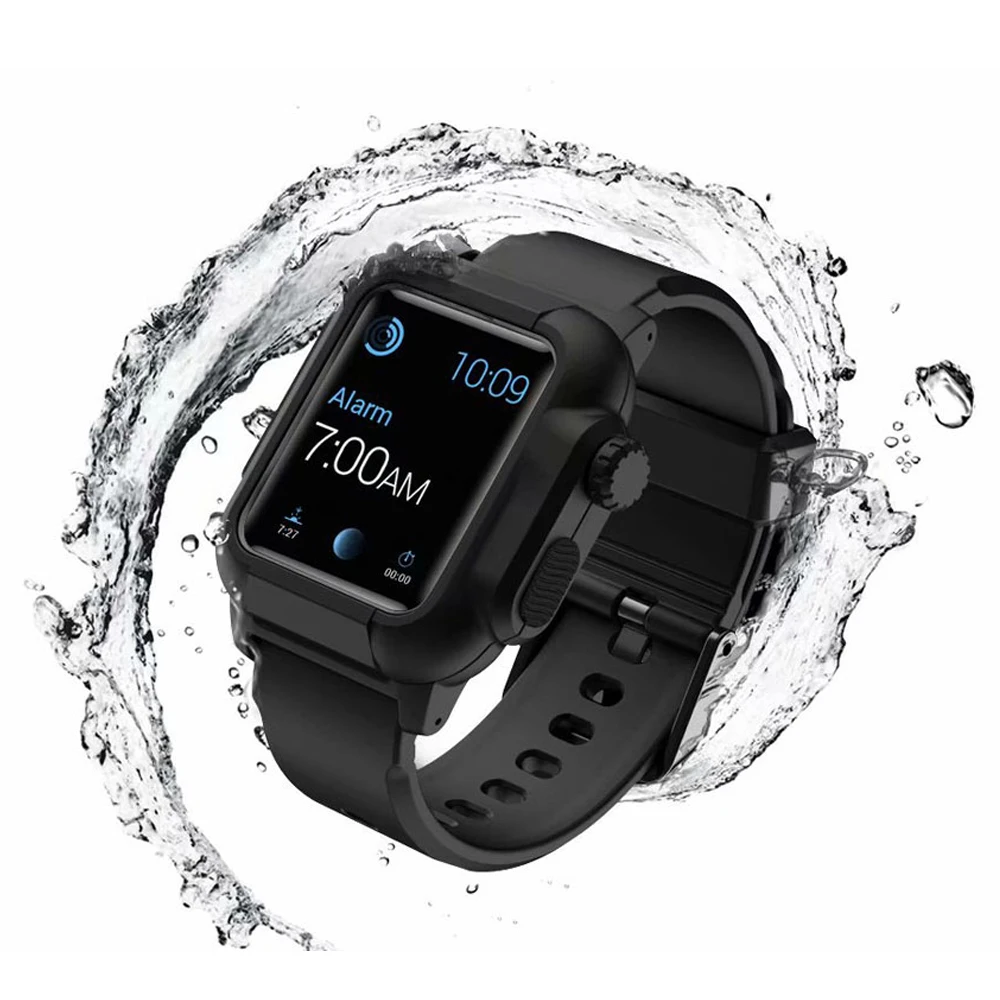 Водонепроницаемый ремешок для Apple Watch band 44 мм 40 м iWatch 42 светящийся защитный чехол +
