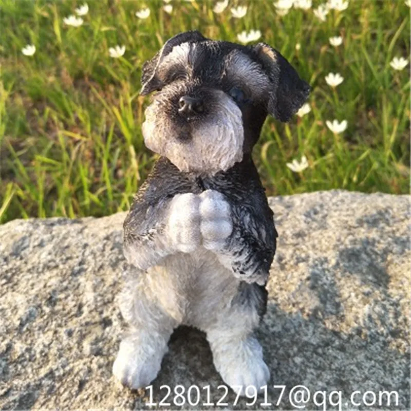 Милый щенок статуя моделирование животных Собака West Highland терьер Bichon Стандартный Шнауцер забавная подставка креативная фигурка игрушка - Цвет: Standard Schnauzer-B