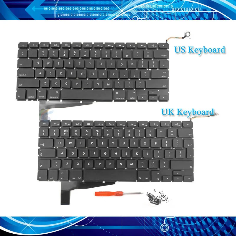 Новая клавиатура A1286 US UK для Macbook Pro ноутбука 15 4 дюйма + винт отвертка 2008