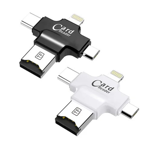 Адаптер для считывания карт памяти Ubit 4 в 1 Type c/Lightning/Micro USB/USB 2 0 адаптер OTG Android
