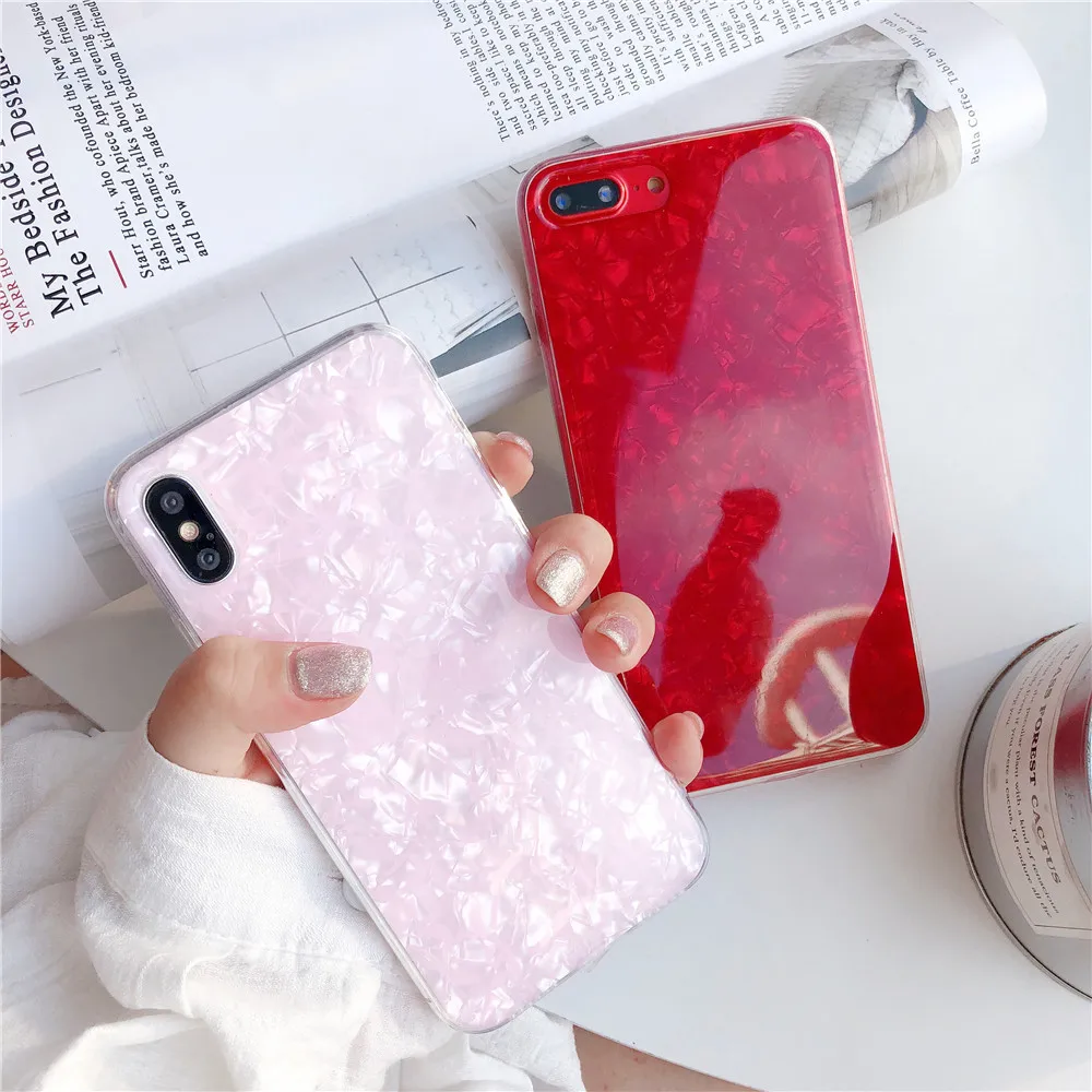 Блестящий чехол с раковиной для Xiaomi Mi 8 мягкий Mi8 SE задние чехлы|Бамперы| |