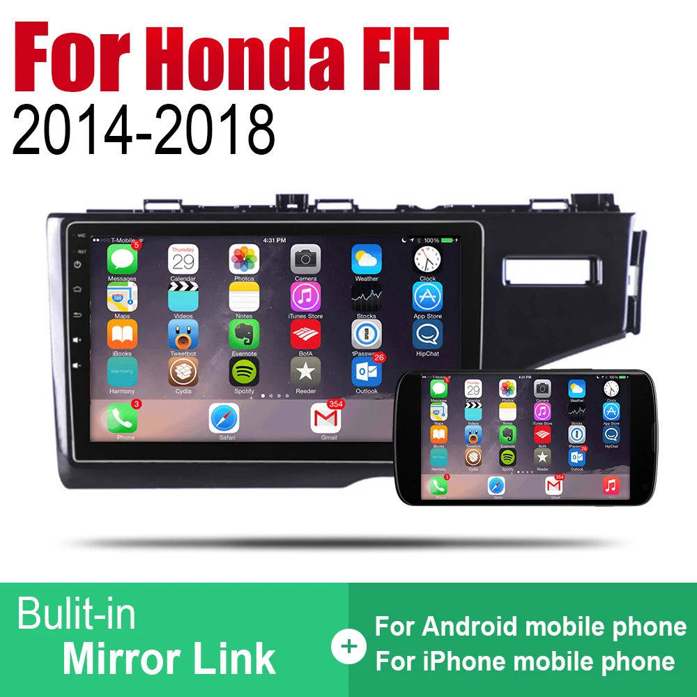 Автомагнитола 2 Din на Android для Honda FIT JAZZ 2014 ~ 2018 GPS навигация BT Wi Fi карта