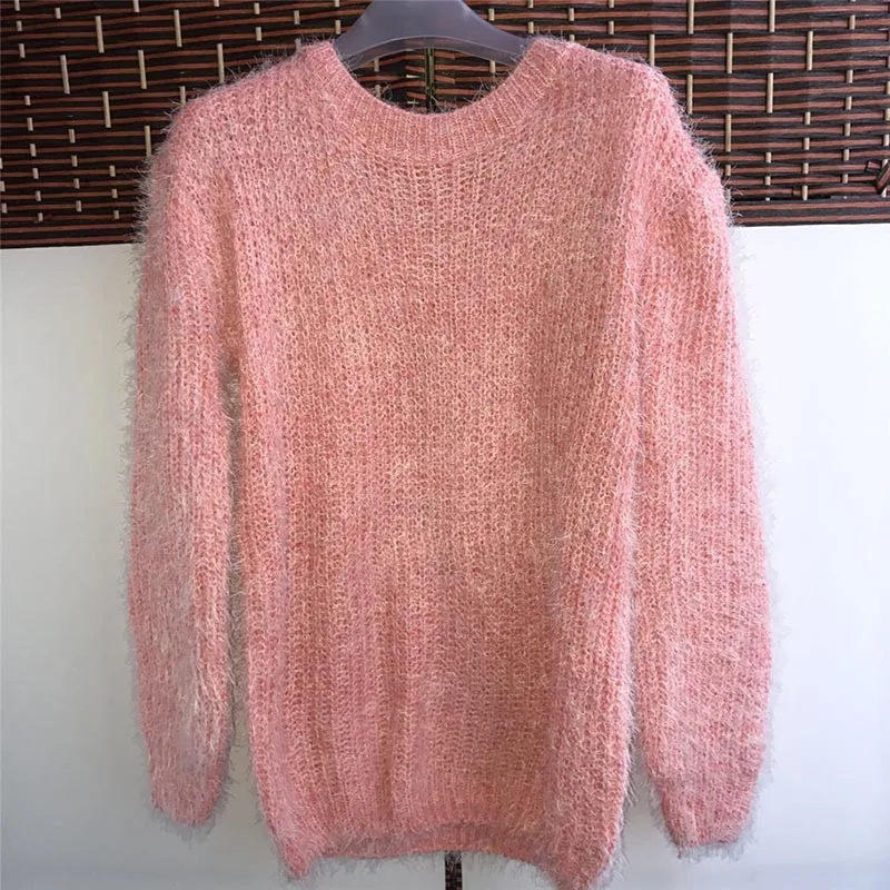 Пуловер UVKKC из мохера для женщин новинка 2019 осенне-зимние повседневные свитера с