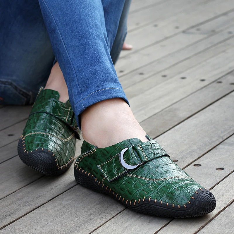 Крокодиловой кожи мужские туфли-мокасины с тиснением Мужская обувь ручной