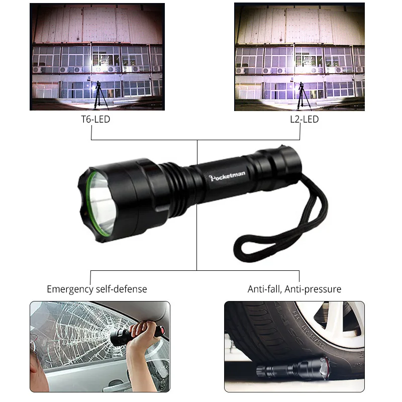 8000LM LED Flashlight Rechargeable Super Bright 5 Modes Multifunction Ultra Torch Linterna Household Outdoor Waterproof | Лампы и