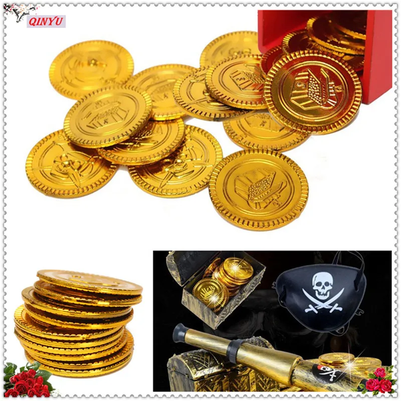50 шт. пластиковые золотые монеты 3 см|toys toys|toys toys toystoys favors |