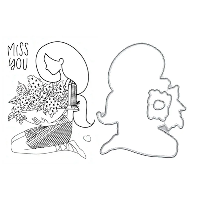 Прозрачные штампы Miss you girl для резки металла/силиконовые скрапбукинга