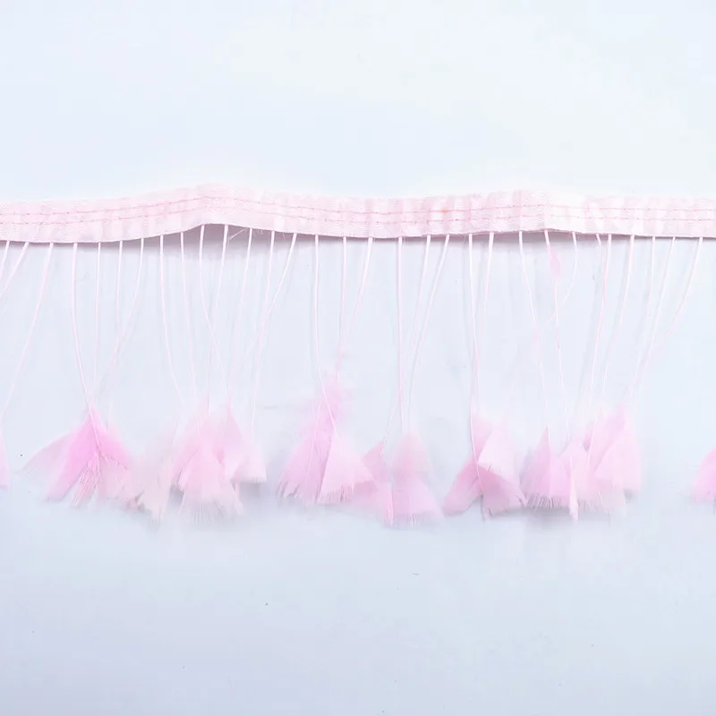 Light Pink 2 м/лот, гусиные перья, отделка, натуральные перья, для поделок, белые перья фазана, для изготовления украшений, одежда с боа, Плюмы - Цвет: Light Pink