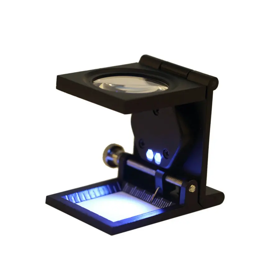 10X цинковый сплав 2 светодиодный светильник складной увеличительное Оптическое