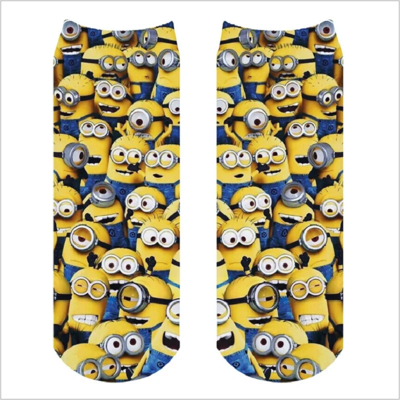 12 штук = 6 пар женские мультфильм Миньоны Pattern трубки Смешные Новинка Носки