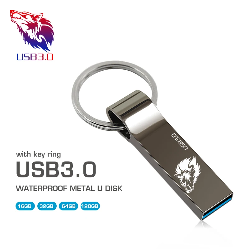 Новый 3 0 флеш-накопитель 128 Гб 64 металлический флэш-накопитель USB брелок для