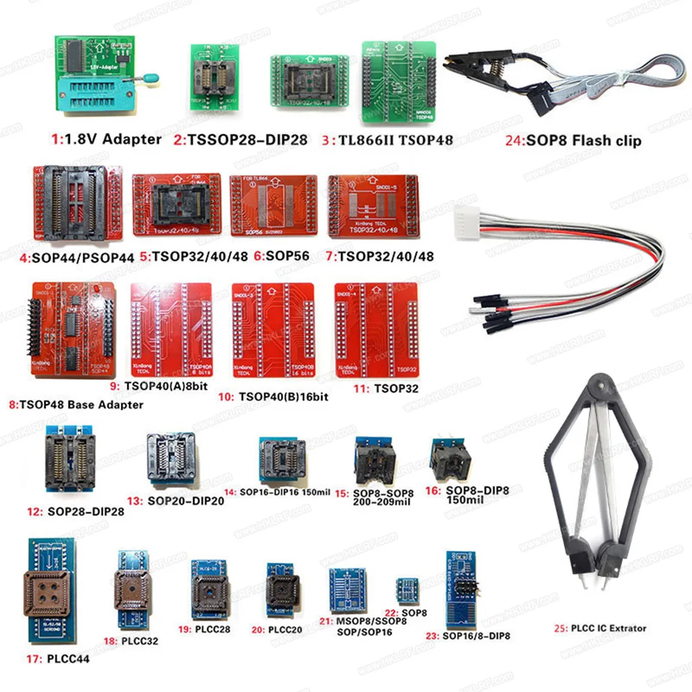 Minipro TL866II Плюс Программатор EEPROM поддержка NAND Flash AVR MCU GAL PIC SPI+ 25 Адаптеры с Зажим для экстрактора