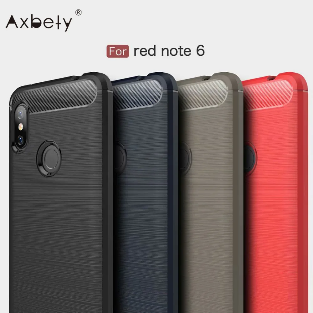 AXBETY или redmi note 6 крышка мода углеродного волокна Ultra Slim защиты телефонные чехлы из