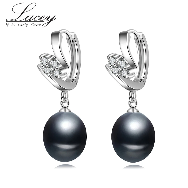 Real 925 sterling silver pearl earrings for women,natural freshwater pearl hoop earrings jewelry