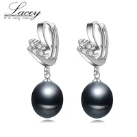 real 925 sterling silver pearl earrings for womennatural freshwater pearl hoop earrings jewelry