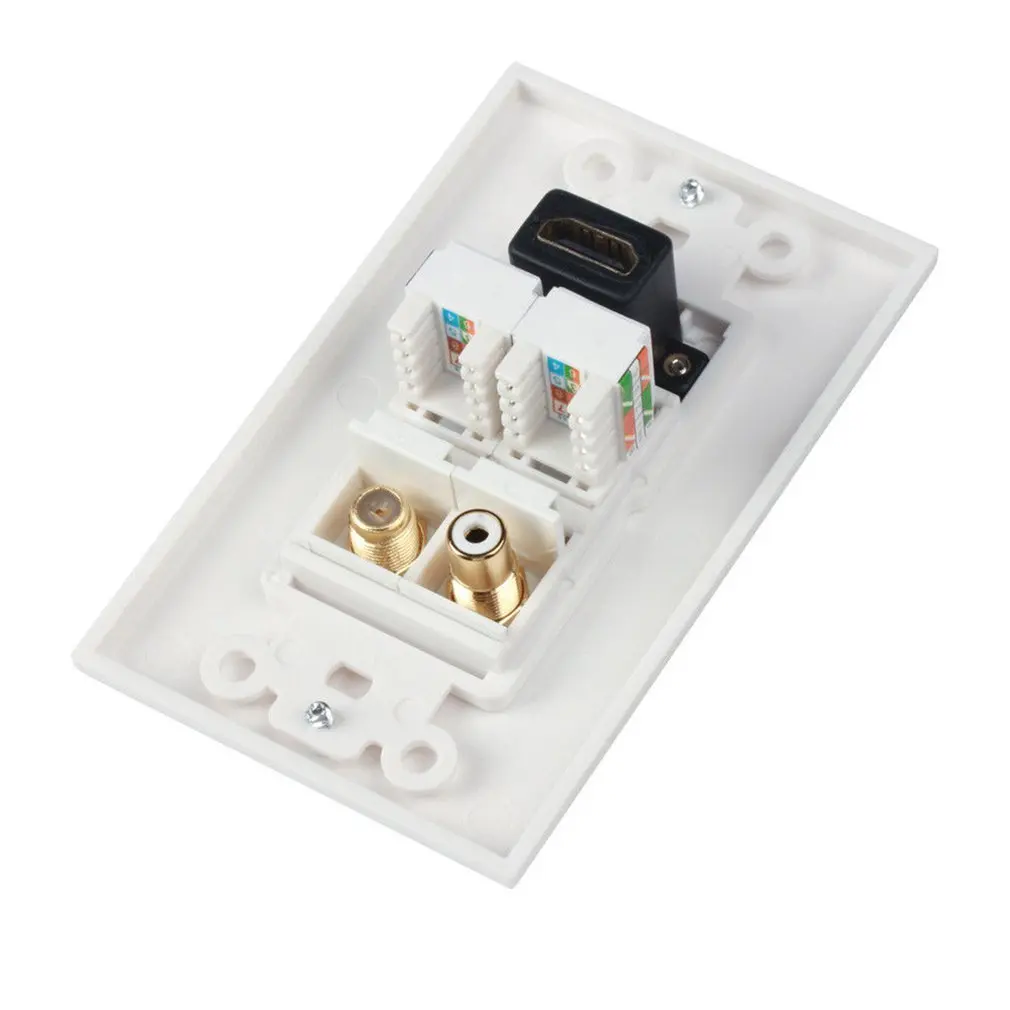 HDMI; Ethernet сетевой RJ45RCA F коаксиальный разъем мульти комбо настенной розетки разъема типа «тюльпан» вкладыш под розетку вилка подключения крышка розетки Панель