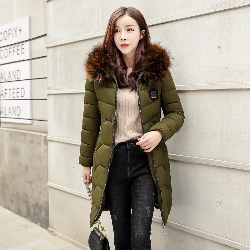 Повседневные однотонные женские парки облегающее пальто с длинным рукавом и