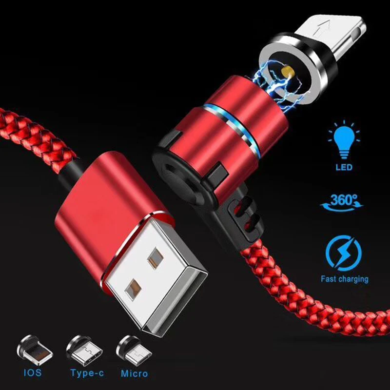 Магнитный микро USB кабель для iPhone Samsung Xiaomi Быстрая зарядка провод шнур магнит