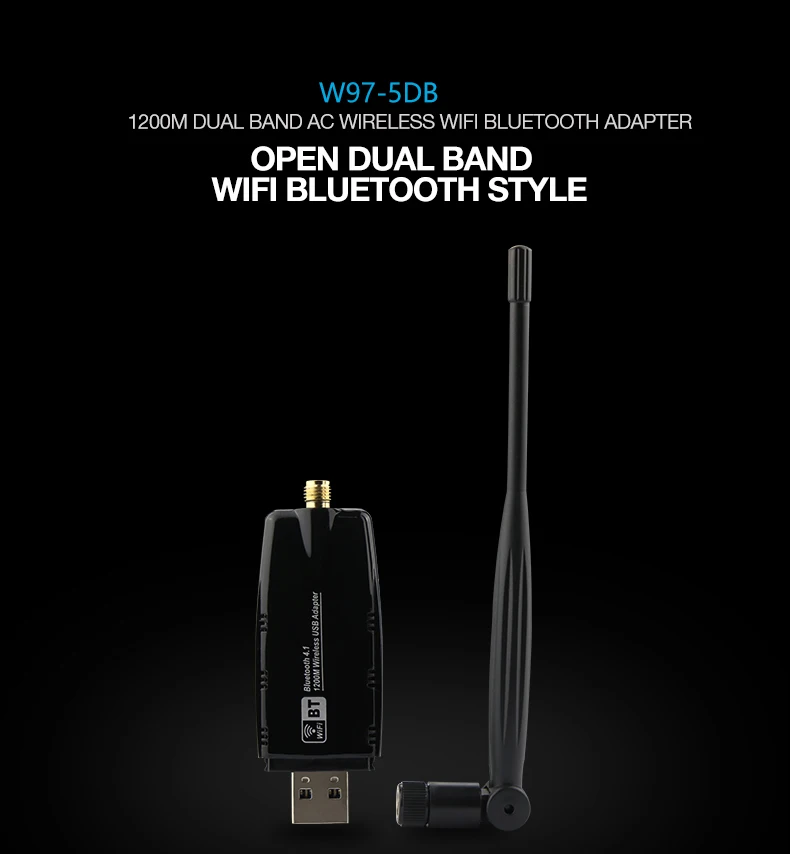 ZAPO Мощный 5 ГГц WiFi 1200 Мбит/с беспроводной USB 3,0 Добавить Bluetooth 4,1 LAN адаптер с высоким коэффициентом усиления антенна Сеть карта для Windows Linux