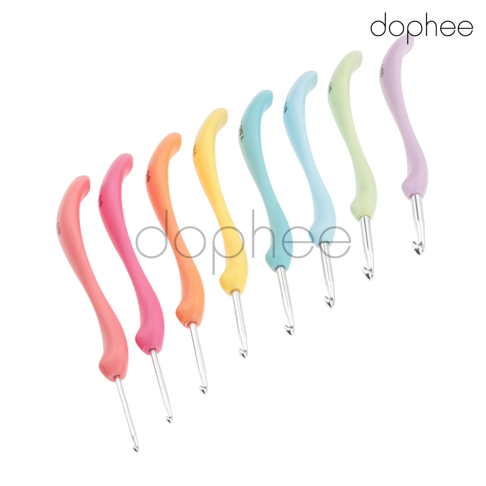 Dophee 8 шт./компл. пластиковые Алюминиевые крючки для вязания крючком с мягкими