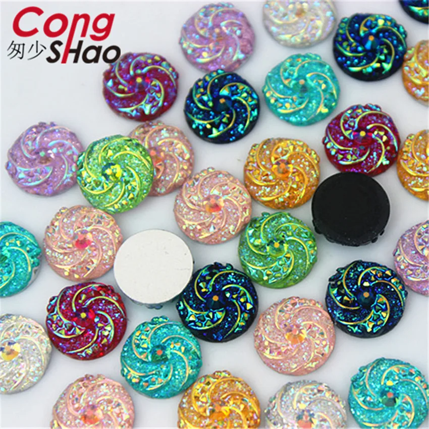 

Цветные камни и кристаллы Cong Shao, 300 шт., 10 мм AB, круглые стразы из смолы, аппликация «сделай сам», пуговицы для свадебного платья CS677