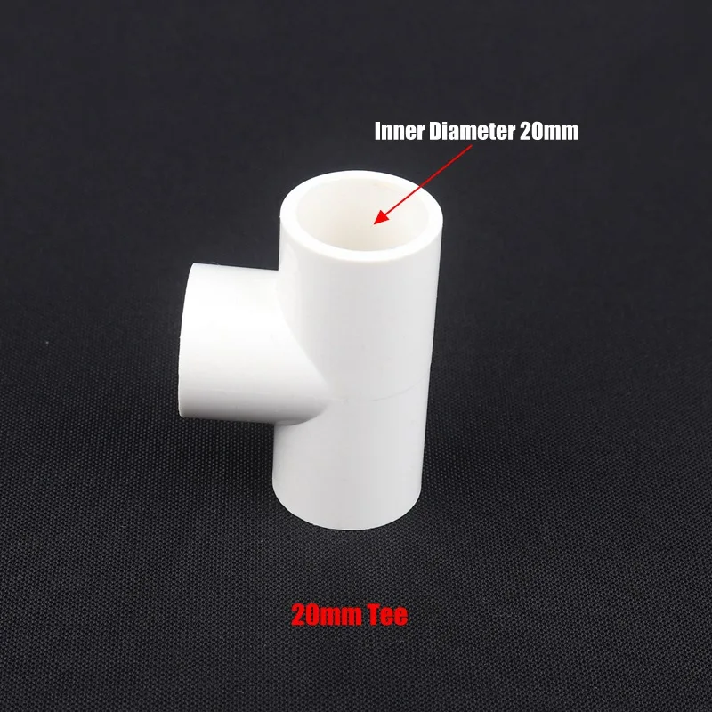 20mm Tee 10 шт./лот внутренний диаметр 20 мм Белое соединение из ПВХ аквариум сельскохозяйственный спринклер Орошение Сад водопровод соединитель трубы фитинги - Цвет: 20mm Tee