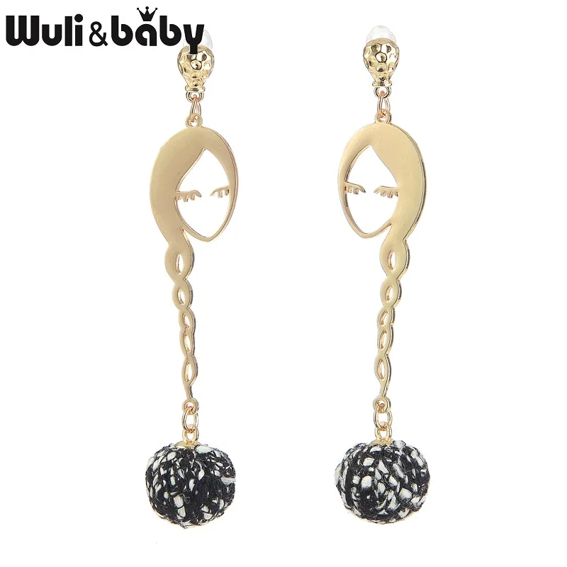 Женские серьги в виде косы Wuli & baby подвески черного красного цветов новогодние
