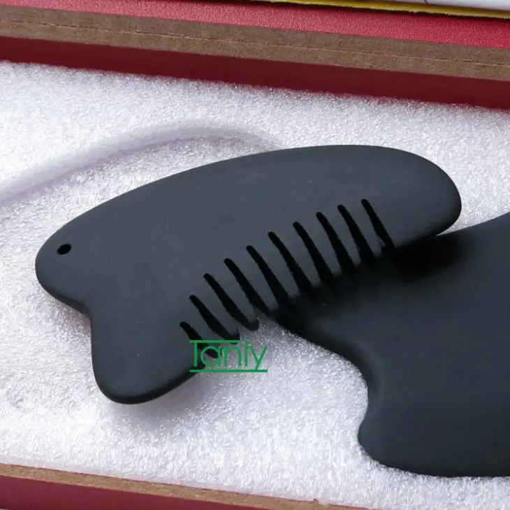 Массаж plate100 % натуральный Черный Бянь камень массажер тела и лица царапать