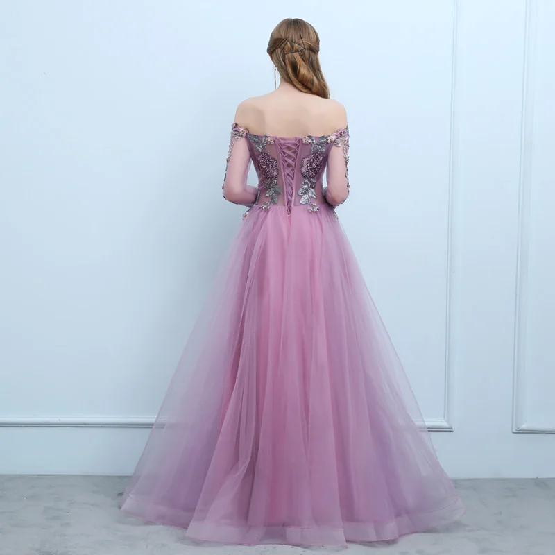 SSYFashion новая Банкетная элегантное вечернее платье Роскошные Длинные рукава