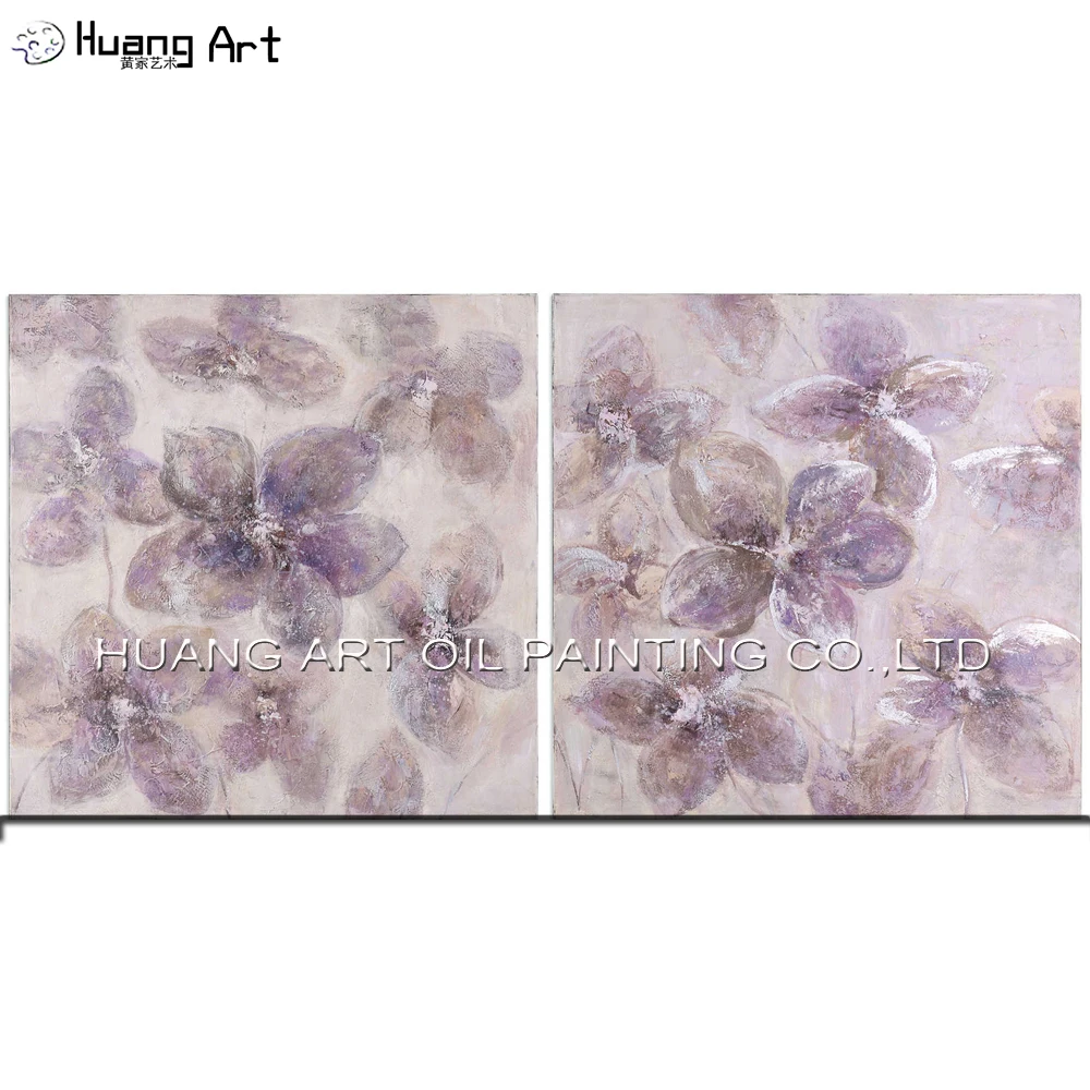 Ручная роспись красивые фиолетовые абстрактные цветы 2 шт. картина для комнаты