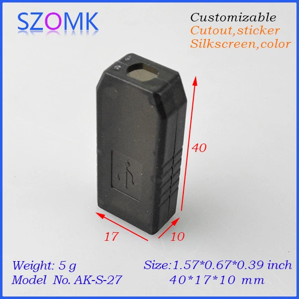 6 шт./лот пластиковый корпус mini usb в прозрачном цветном корпусе для электроники из