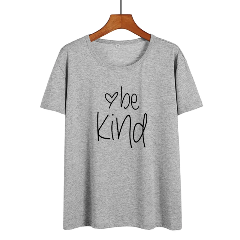 Женская футболка с надписью Be Kind хлопковая Футболка поддержкой умственного