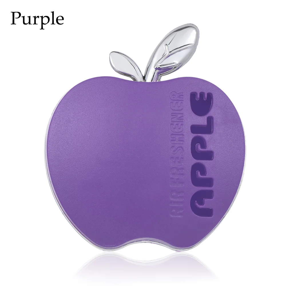 Purple 1 шт. милый автомобильный парфюм Apple, воздушный Зажим Для Освежителя с добавками, ароматом апельсина/лимона/яблока/лаванды, автомобильные аксессуары - Название цвета: Purple