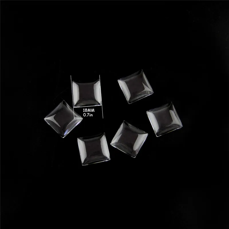 Квадратный 0 7 дюйма 100 шт квадратный плоский задний прозрачный стеклянный