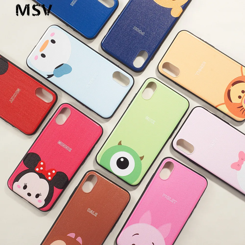 MSV Cute cartoon Phone Case For iPhone 7 Plus Fashion Hard Fundas Capa Back Cover X XR 8 6 S XS Max 8plus Cases |