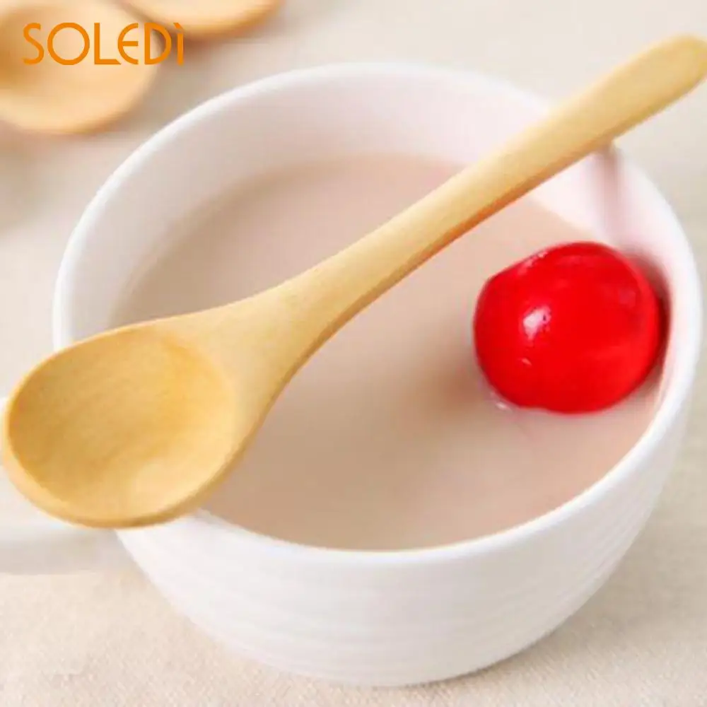 Деревянная ложка с сахарным вкусом для кухни и столовой маленькие круглые