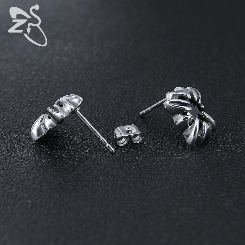 ZS квадратные черные циркониевые серьги в стиле хип хоп мужские гвоздики