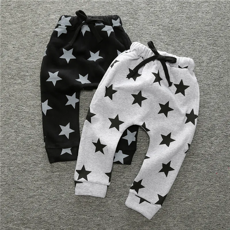 2018 Свободные Штаны для мальчиков с принтом звезды брюки маленьких и девочек