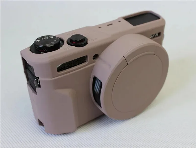 Gray Ocotex новые силиконовые Камера чехол для Canon G7X Mark 2 G7X II G7X2 G7XII защитный чехол сумка с объективом cap 4 цвета - Цвет: Gray