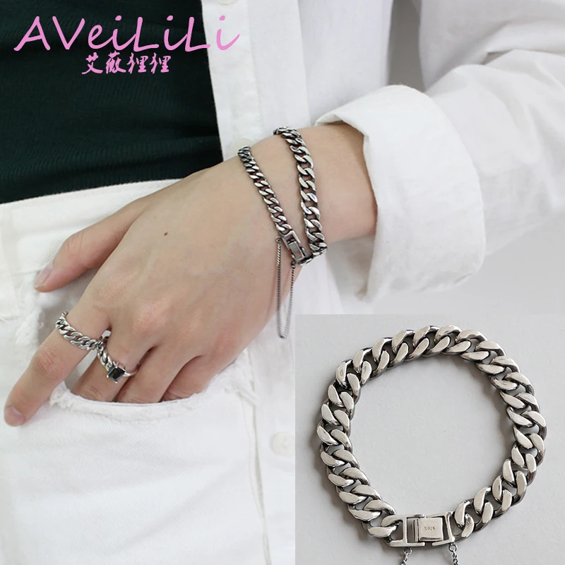 Мужские и женские браслеты из стерлингового серебра 925 пробы ювелирные изделия