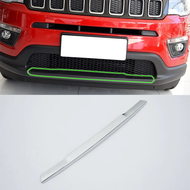 

Car Accessories Exterior Decoration ABS Chrome Front Bumper Skid Molding Cover Trim For Jeep Compass 2017 Car Styling