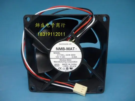 Оригинальный вентилятор для сервера MNB 3110KL-04W-B69 8025 80*80*25 мм 0,34a 12 В, 3 провода