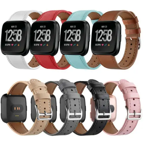 7 видов цветов роскошный ремешок для наручных часов из натуральной кожи Fitbit Versa