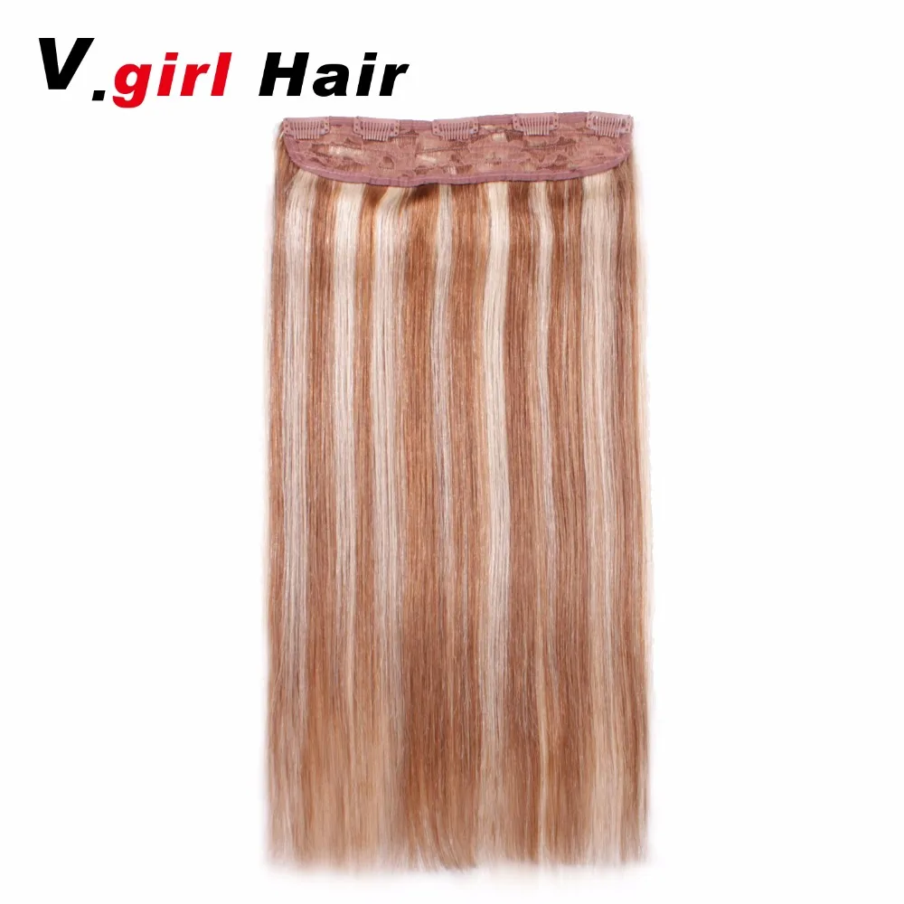 V. девушки Реми натуральные волосы шелковистые прямые всю обойму в голову волос