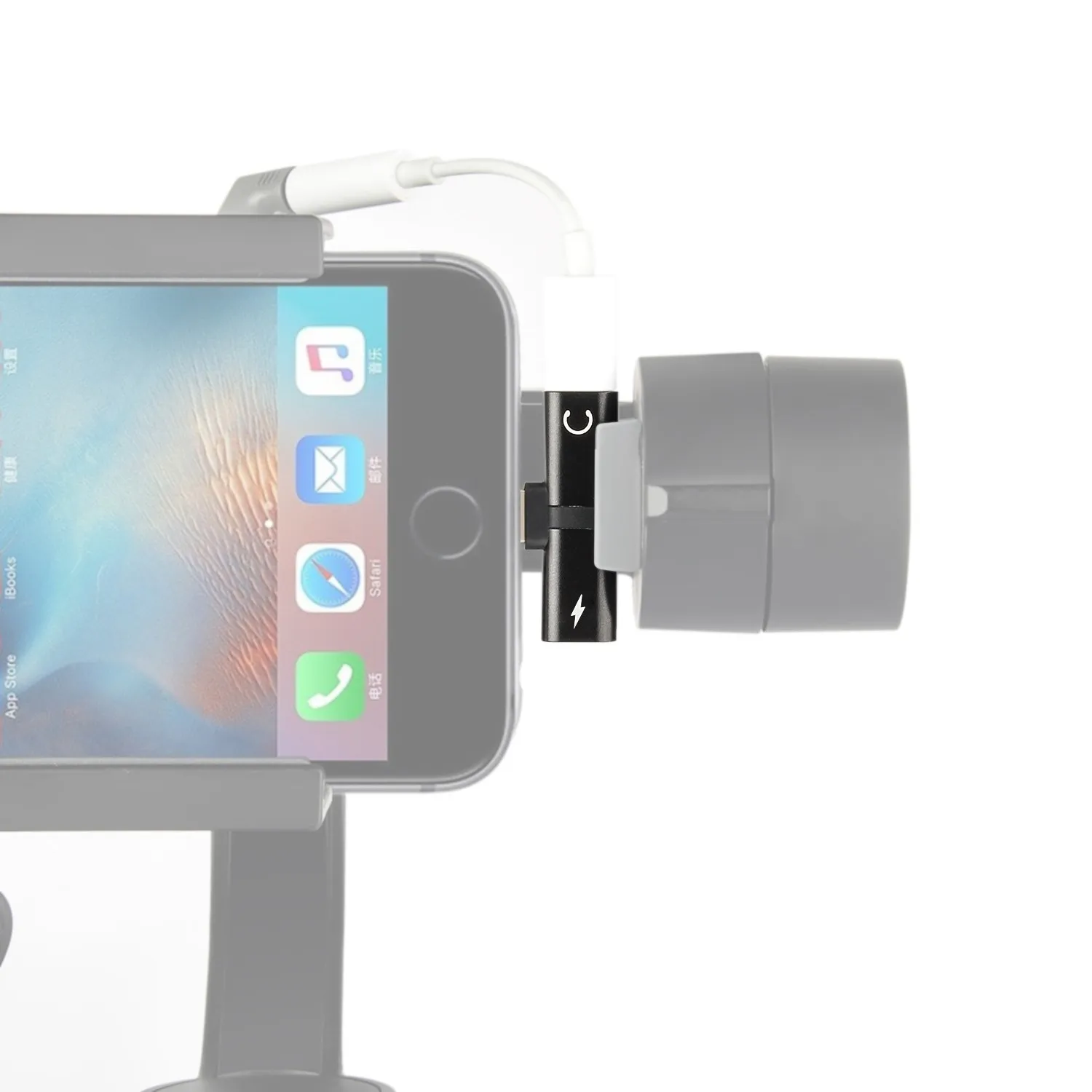 Адаптер Lighting Port EACHSHOT 2в1 для микрофона прикрепленного к кардану например Zhiyun Smooth Q