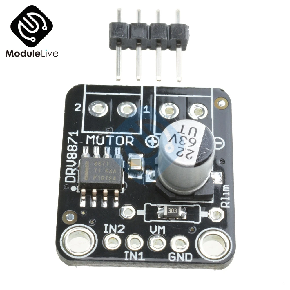 DRV8871 h-мост драйвер двигателя Модуль pwm интерфейс управления модуль коммутационной платы модуль для Arduino 6,5 В до 45 в