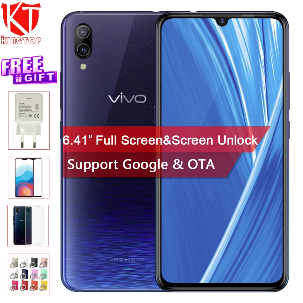 VIVO X23, модная версия, мобильный телефон, 8 ГБ, 128 ГБ, четыре ядра, 6,41 дюймов, полный экран, двойная задняя камера, Android, 12 Мп+ 13 м, 4G телефон