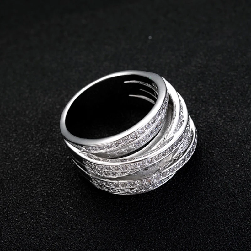Серьги и кольца с покрытием из белого золота фианитами|earrings and ring set|set for womenearrings